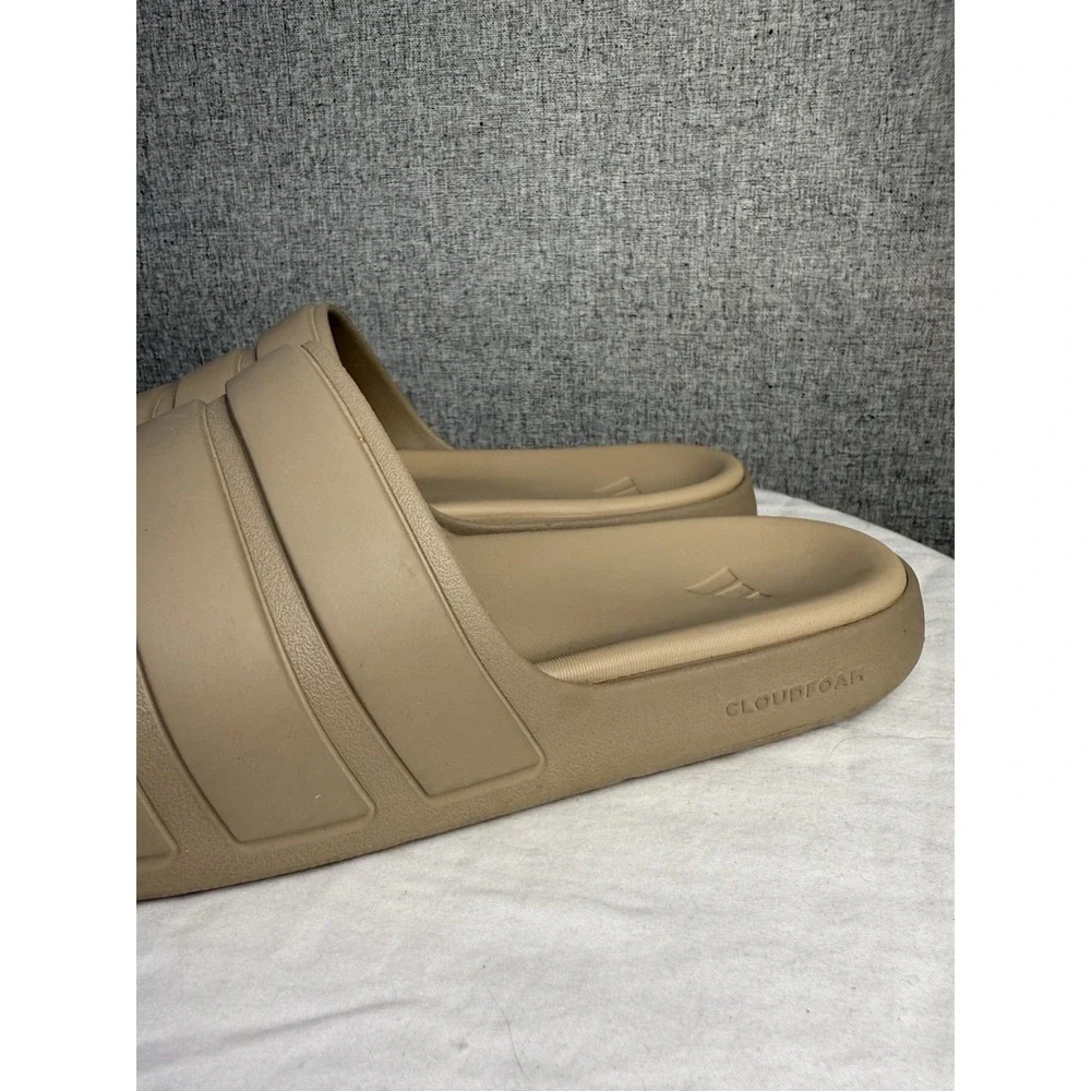 Adidas ZNSORY Cloudfoam EVA 3‎ Stripe Sport Slip-On Slide Sandals Brown Men's 9